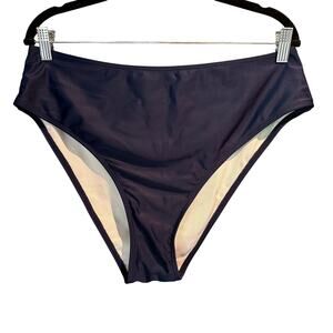 Bikini Bottom Size 2XL Navy Blue High Waist Flattering Vacation Pool